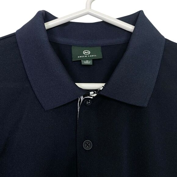 AG Adriano Goldschmied Polo Shirt Mens M Navy Blue Short Sleeve Golf Preppy NEW - Picture 5 of 8
